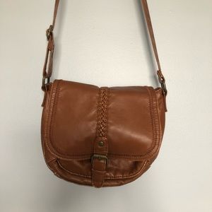 Crossbody brown faux leather purse (Mossimo)